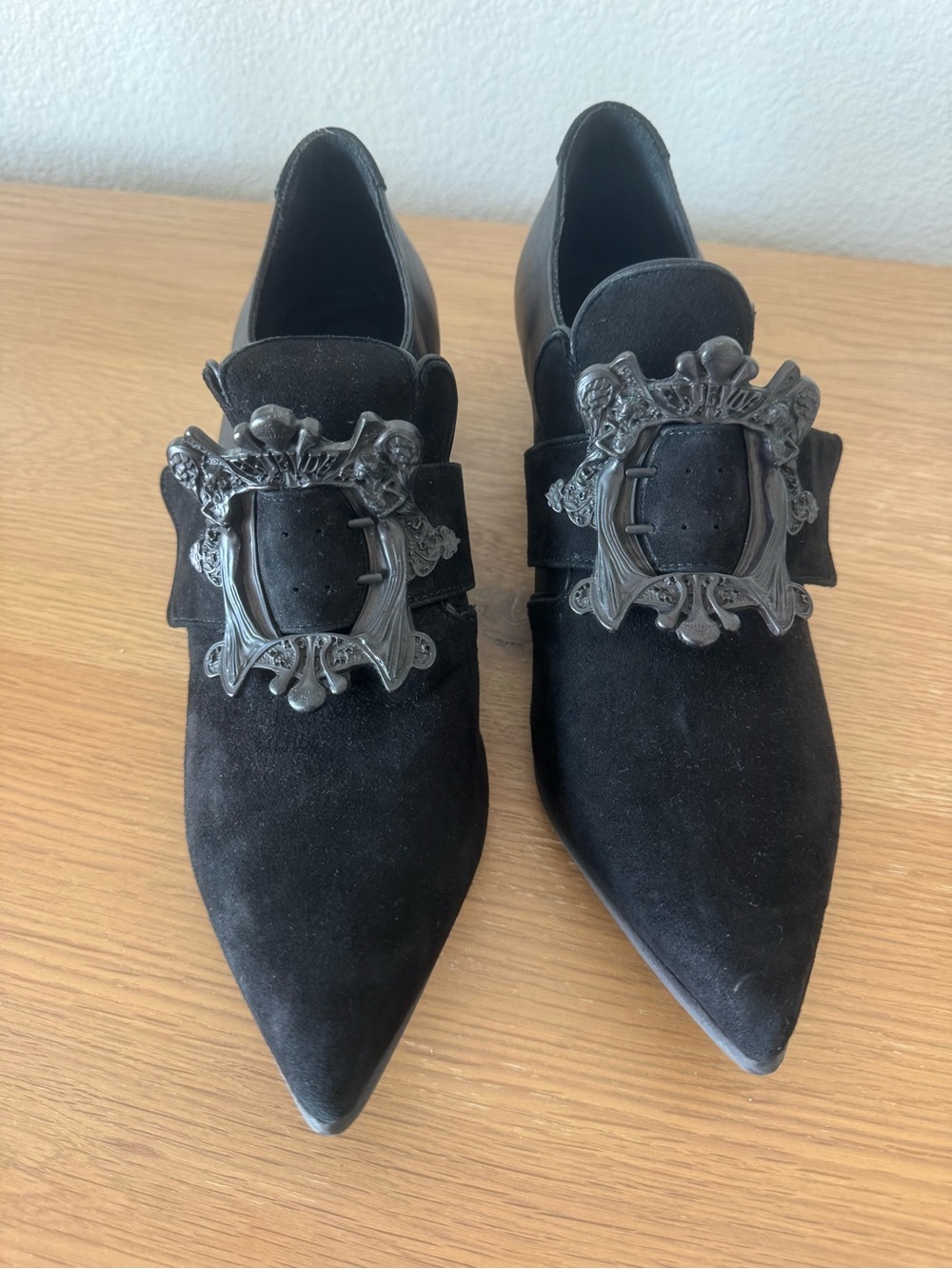 JOHN FLUEVOG DISCONTINUED TRUTH LUIZA LOAFERS WITH ANGEL BUCKLE SIZE 8.5 - Picture 3 of 13